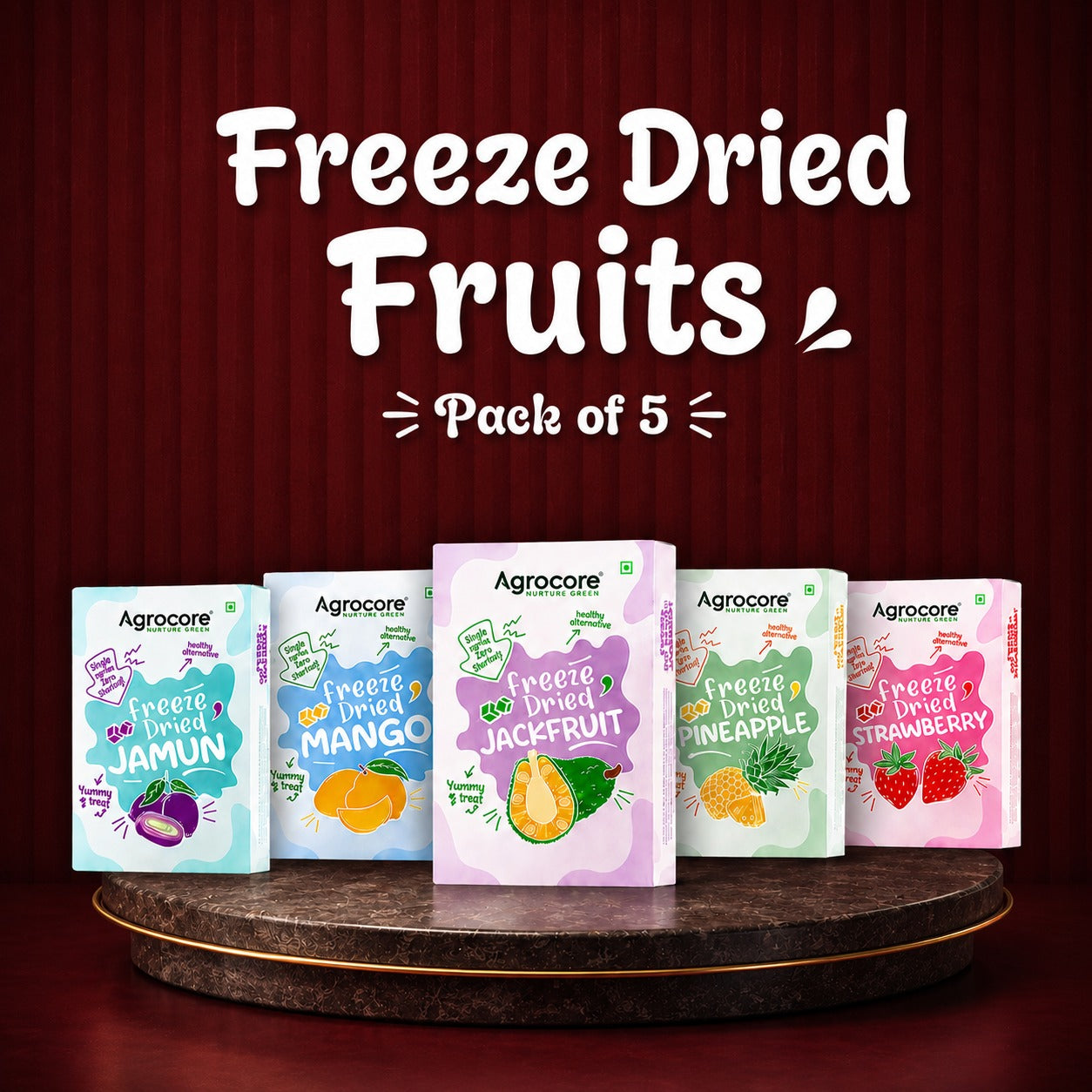 Freeze Dried Fruits Combo - Pack of 5
