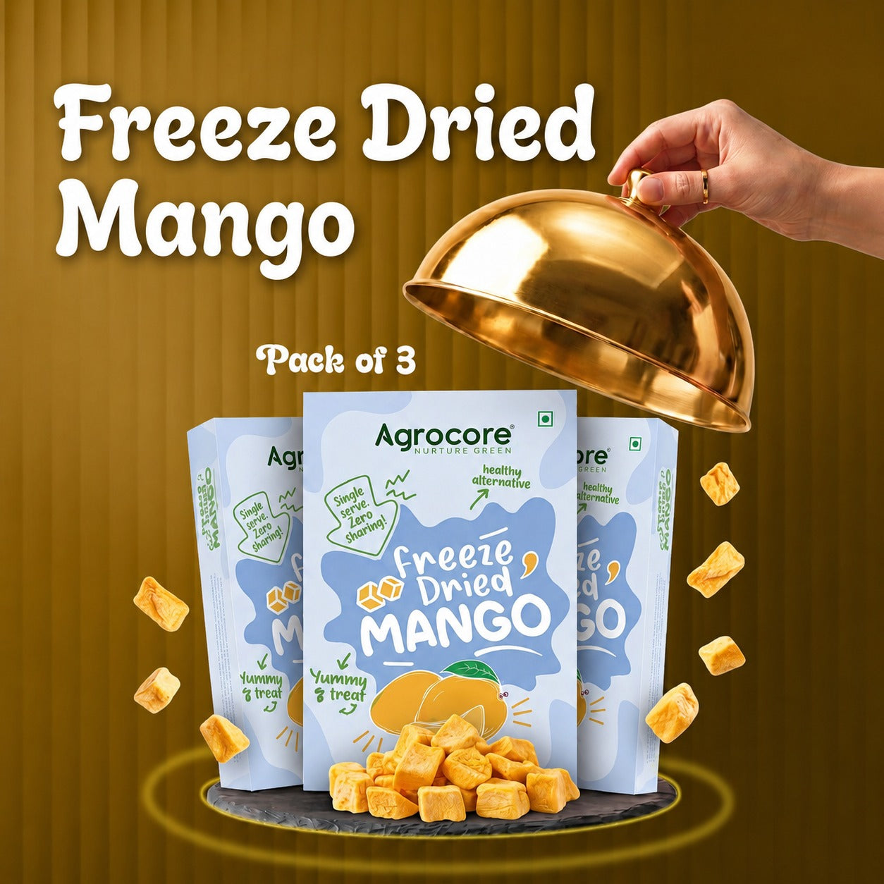 Freeze Dried Mango Cubes – Pack of 3